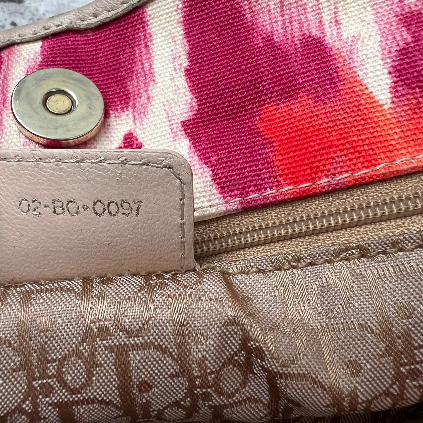 Christian Dior Fuchsia and Orange Leopard Canvas Tote