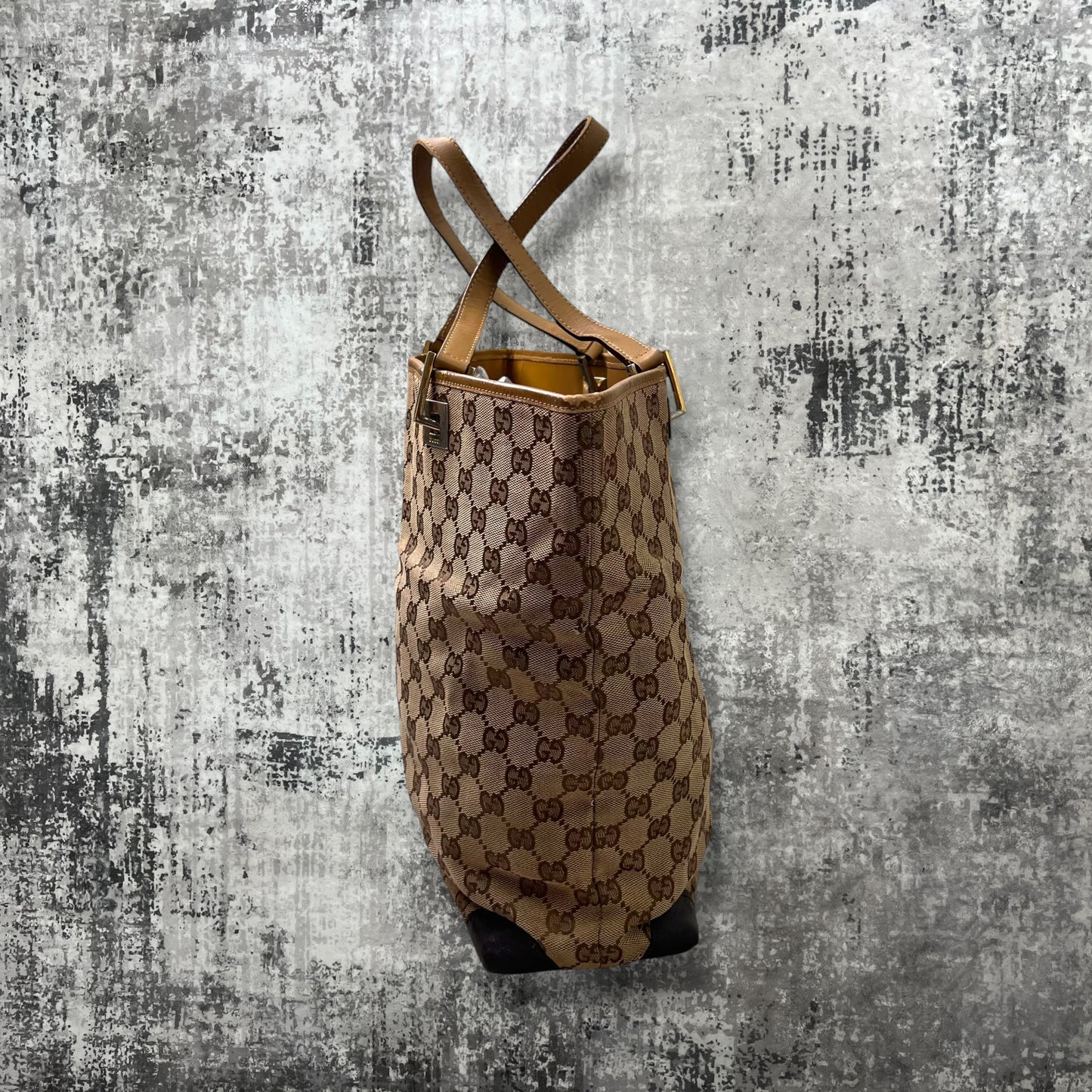 GG Canvas Tote Bag with leather trim
