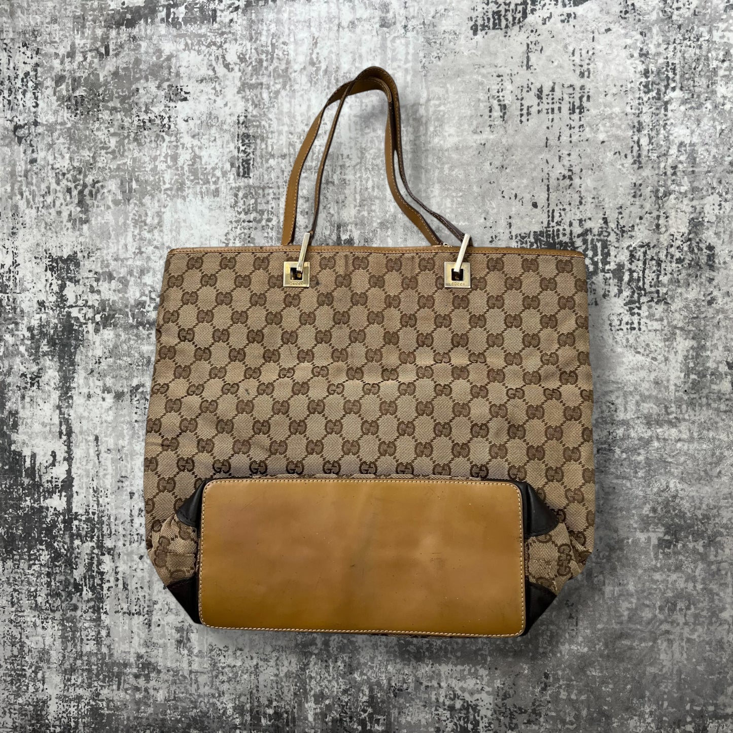 GG Canvas Tote Bag with leather trim