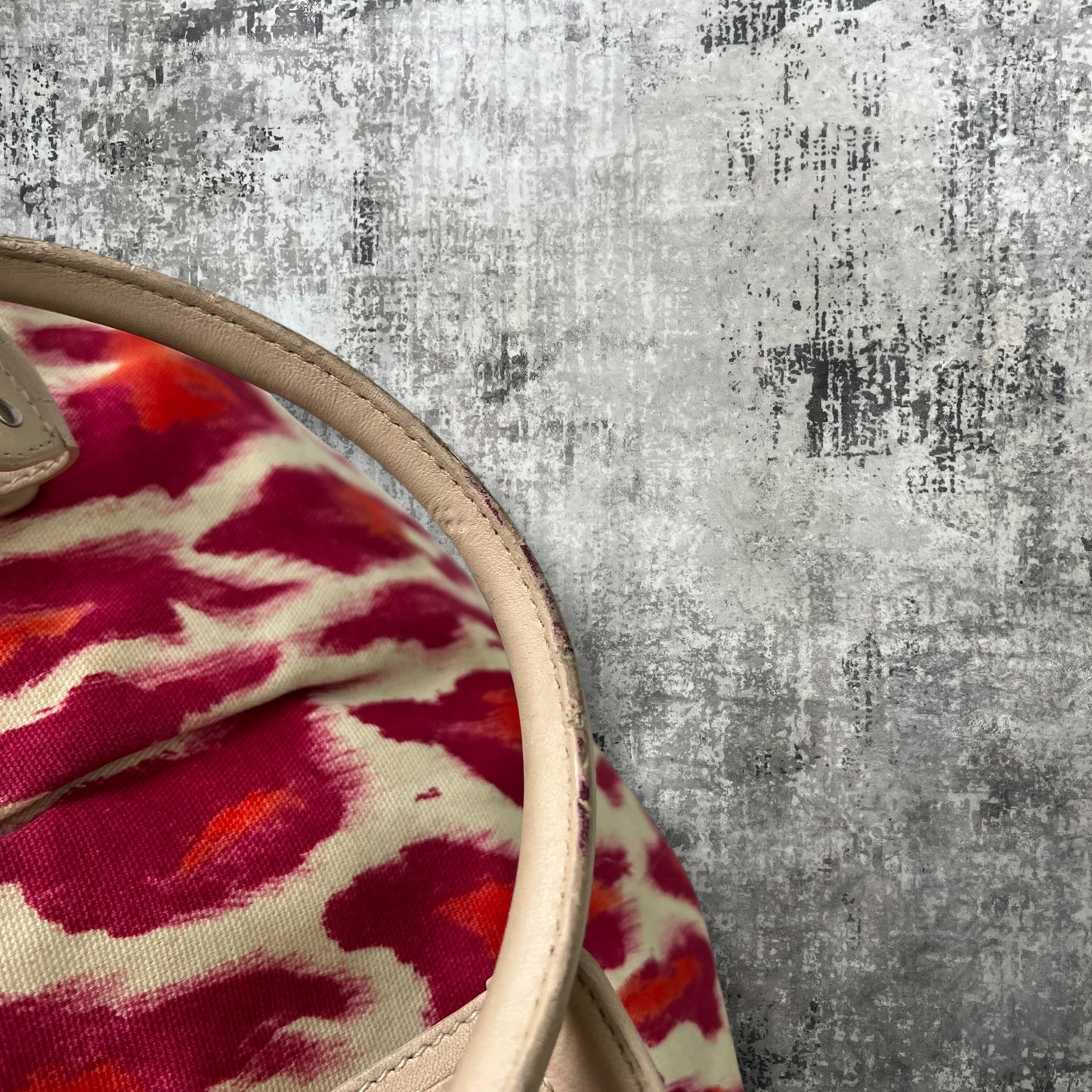Christian Dior Fuchsia and Orange Leopard Canvas Tote