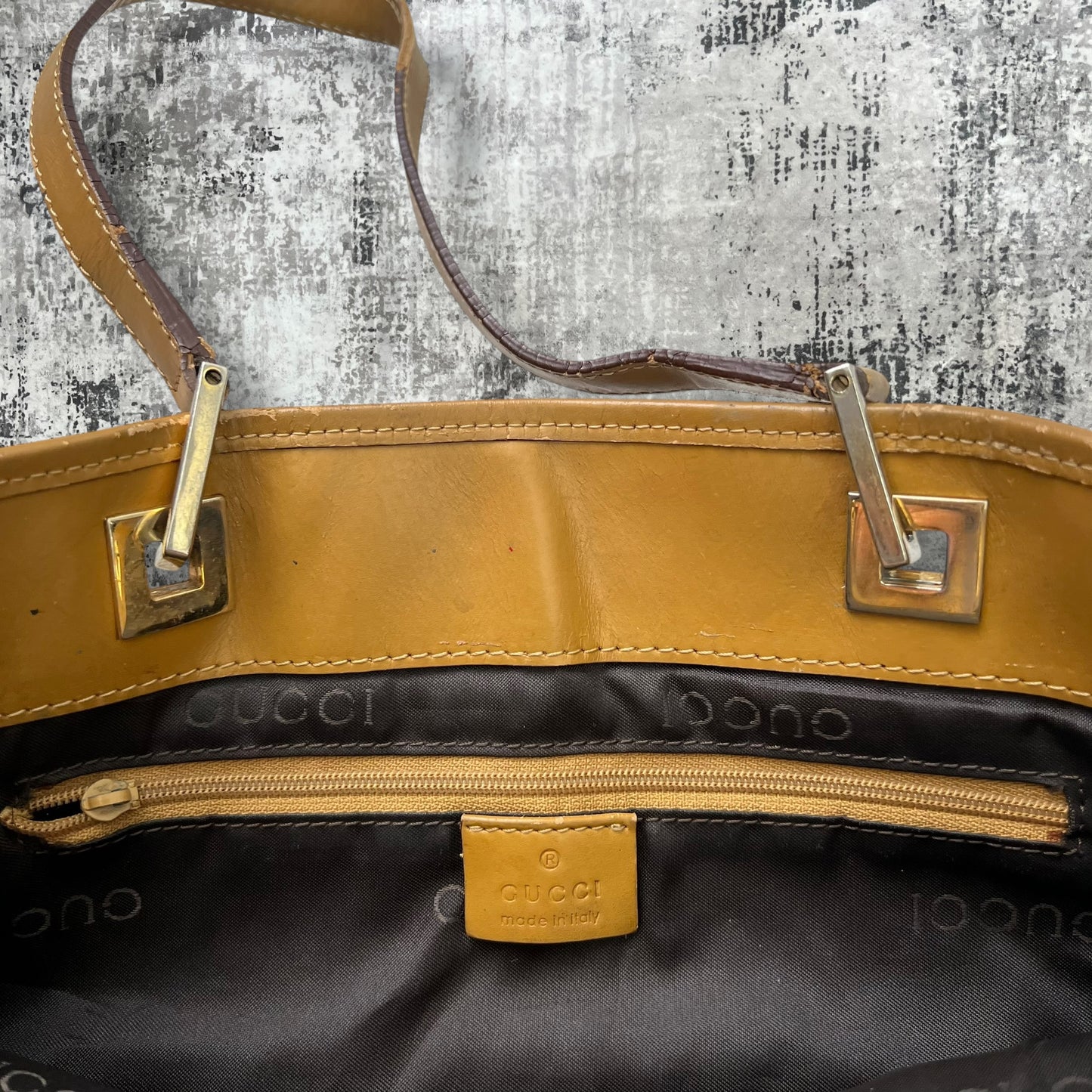 GG Canvas Tote Bag with leather trim