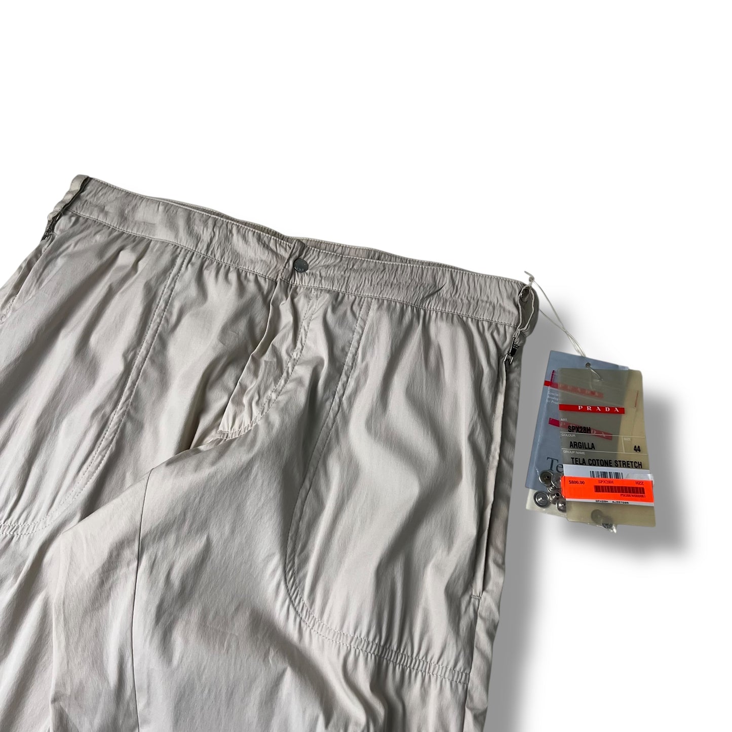 Womens Vintage Prada Sport Tela Cotone Stretch Trousers (44)