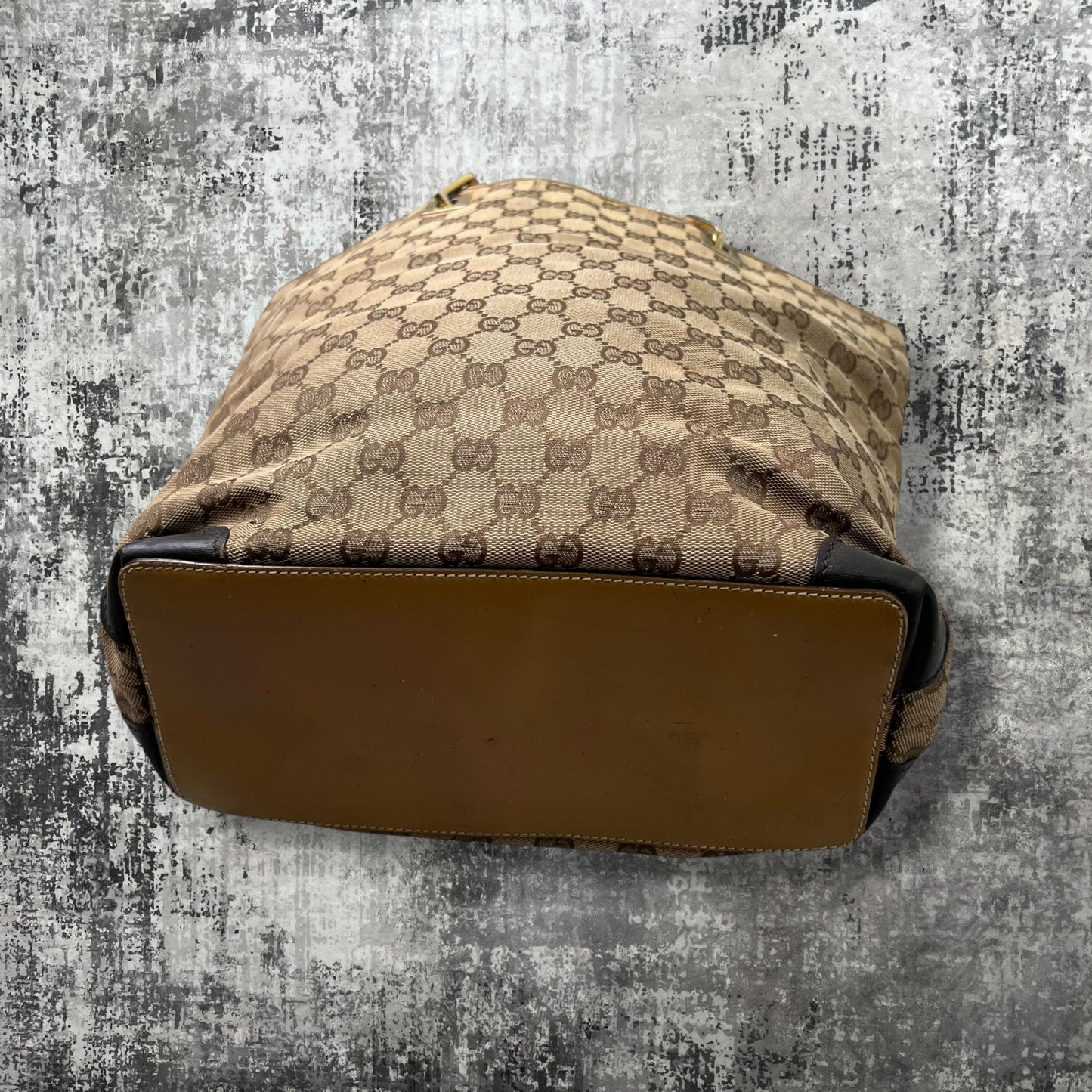 GG Canvas Tote Bag with leather trim