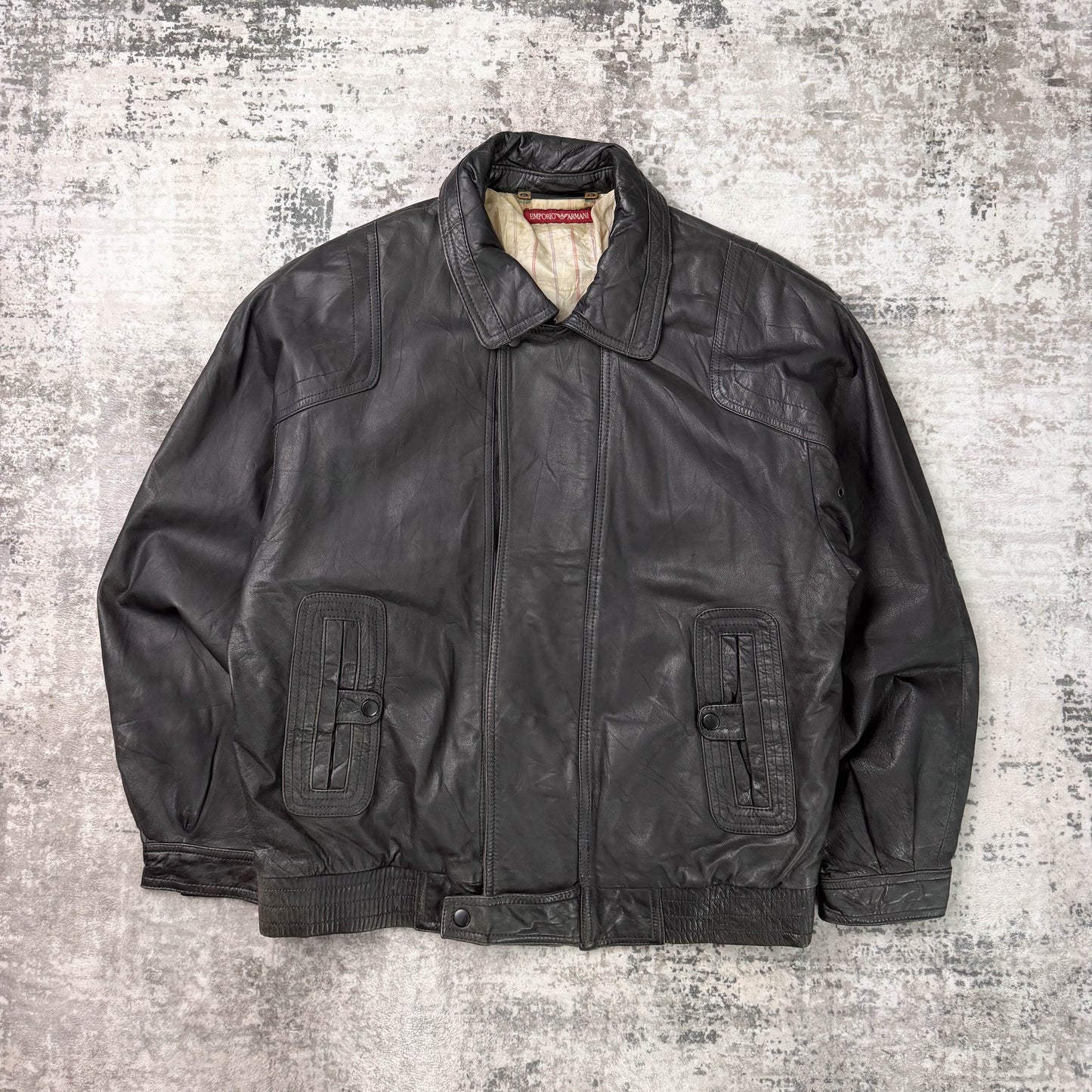Vintage Emporio Armani Leather Jacket (L)