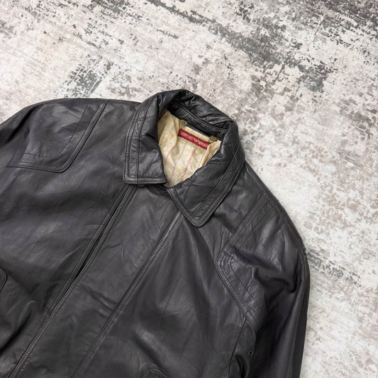 Vintage Emporio Armani Leather Jacket (L)