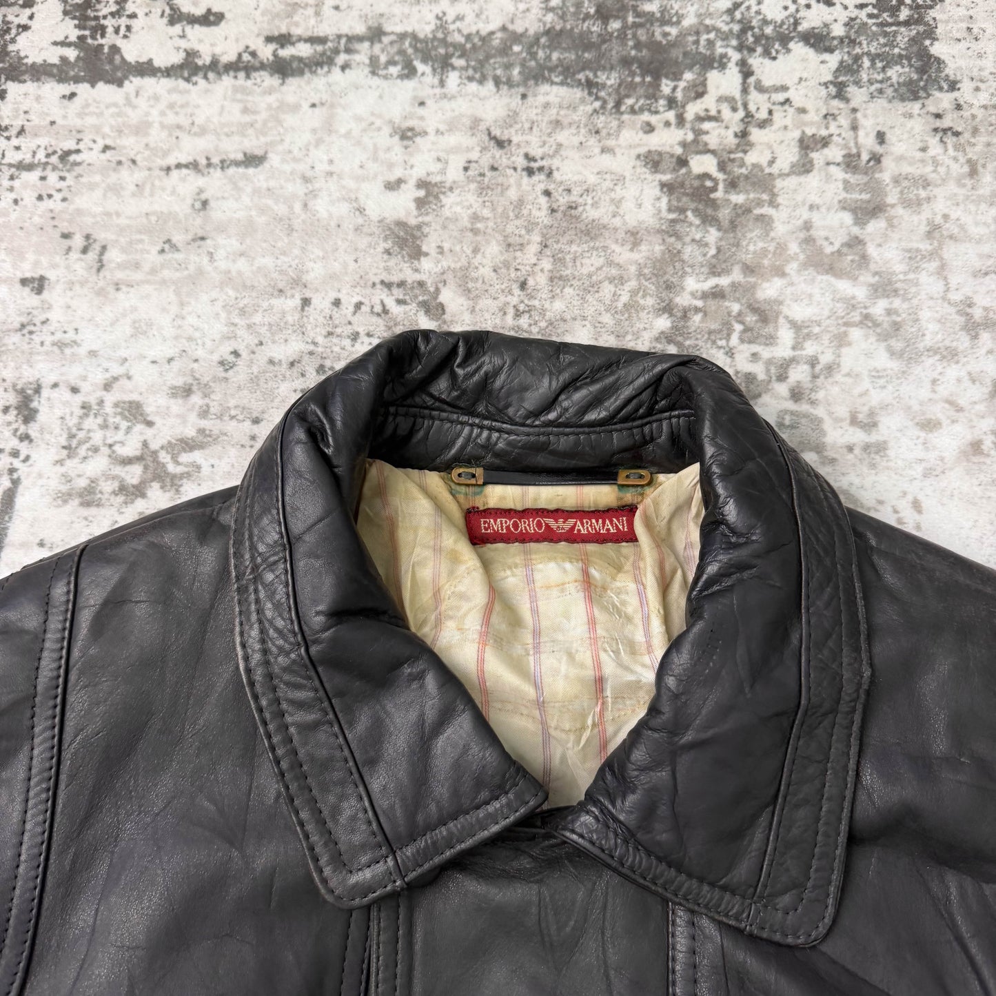 Vintage Emporio Armani Leather Jacket (L)
