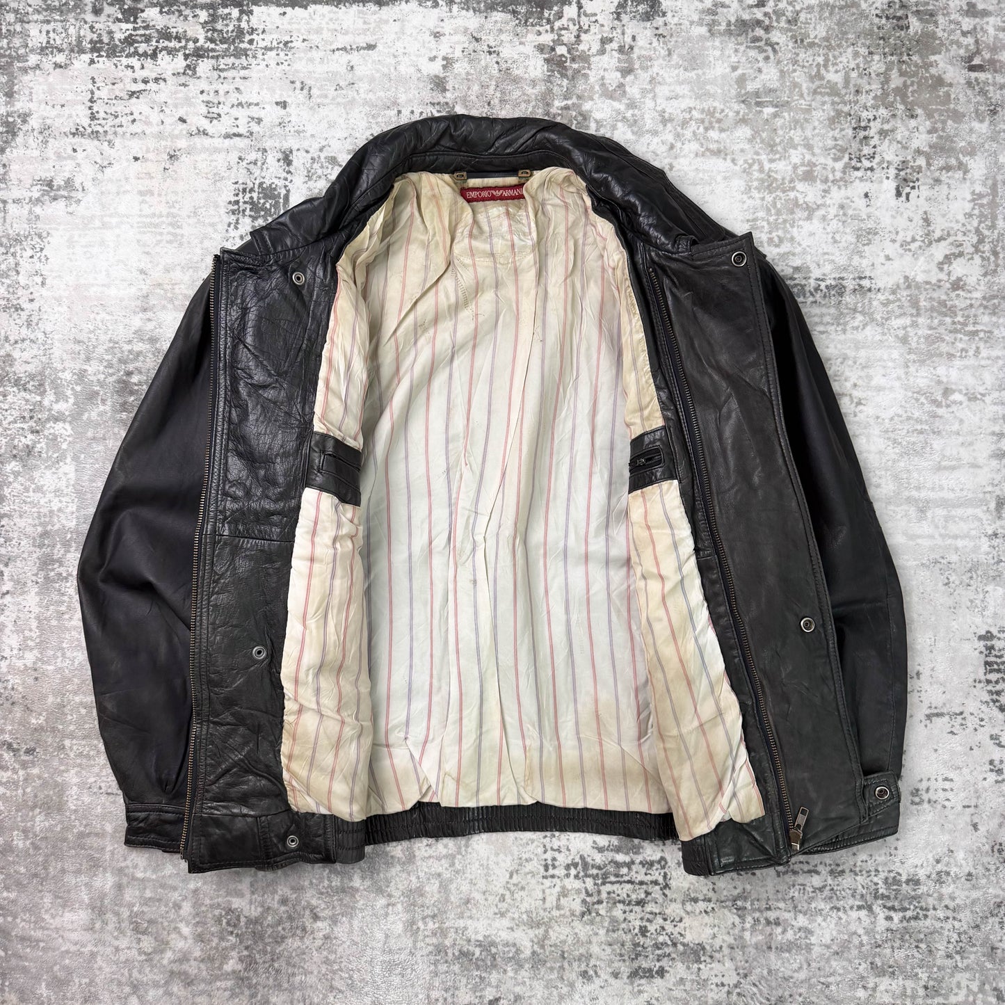 Vintage Emporio Armani Leather Jacket (L)