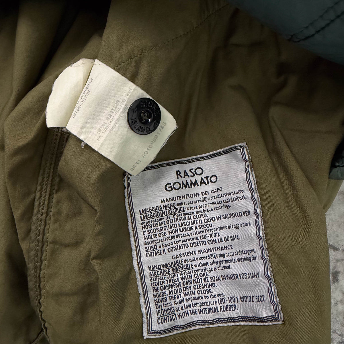 Vintage Stone Island Raso Gommato (M)