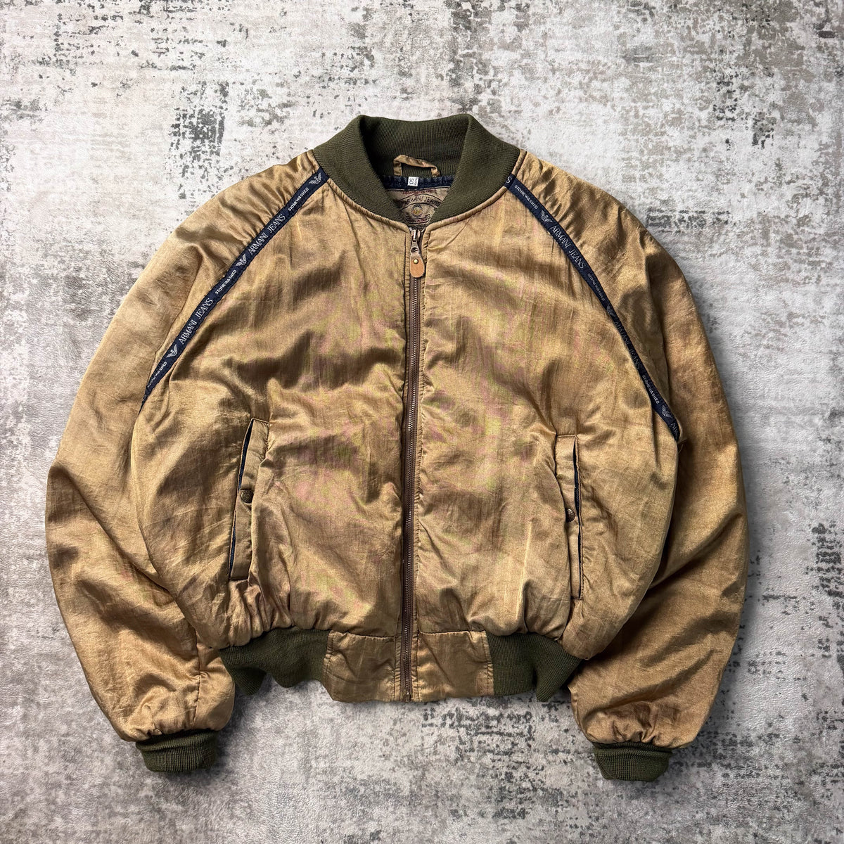 Vintage Armani Jeans Stonewashed Bomber (L)