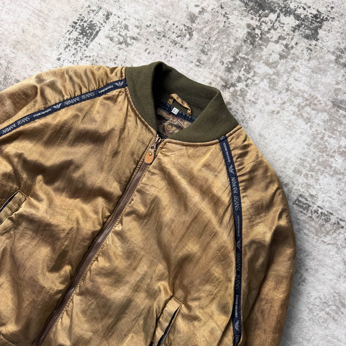 Vintage Armani Jeans Stonewashed Bomber (L)