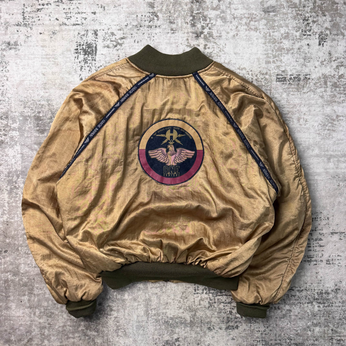 Vintage Armani Jeans Stonewashed Bomber (L)