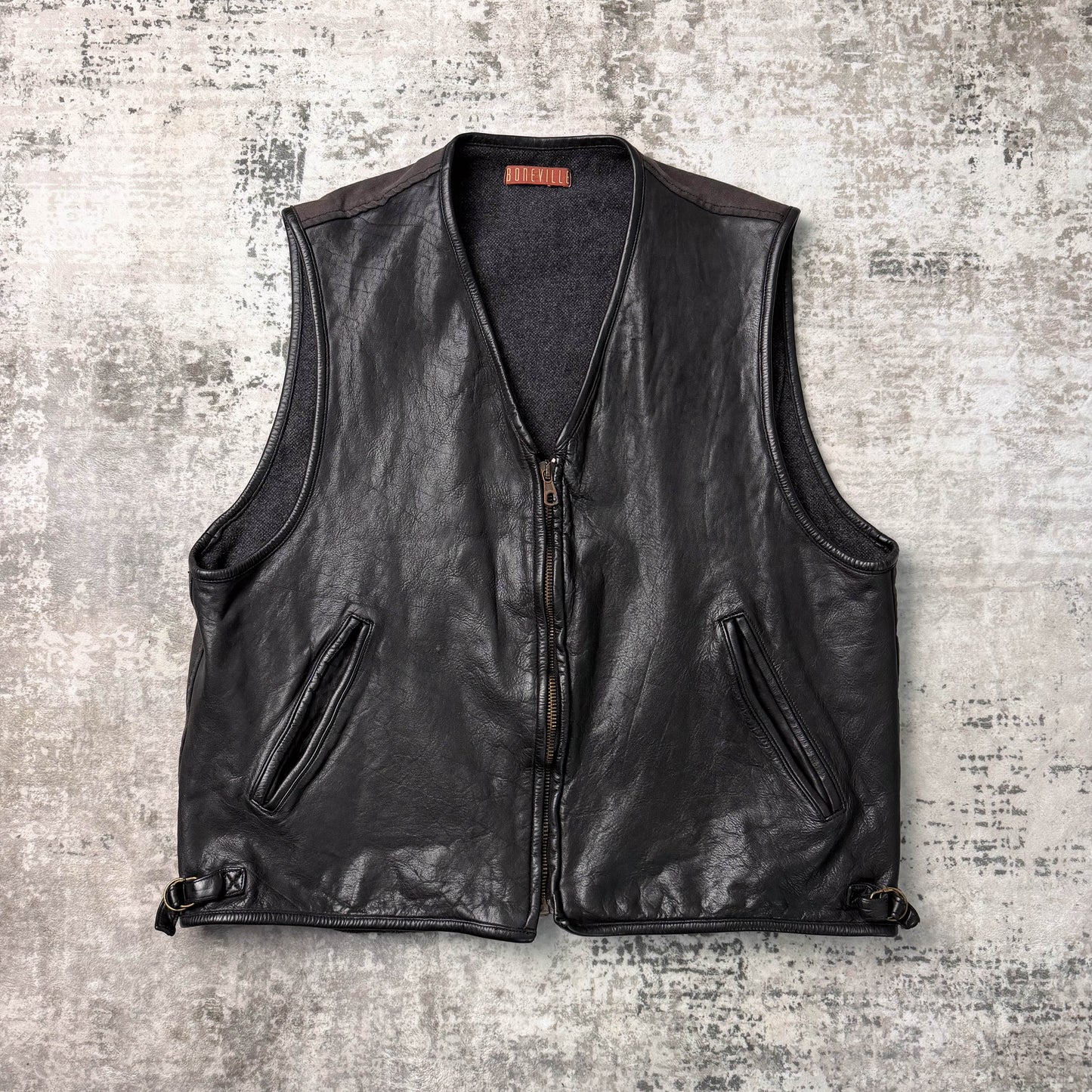 Vintage Boneville Leather Vest (XL)