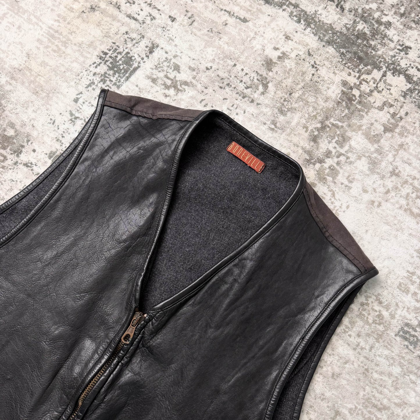 Vintage Boneville Leather Vest (XL)