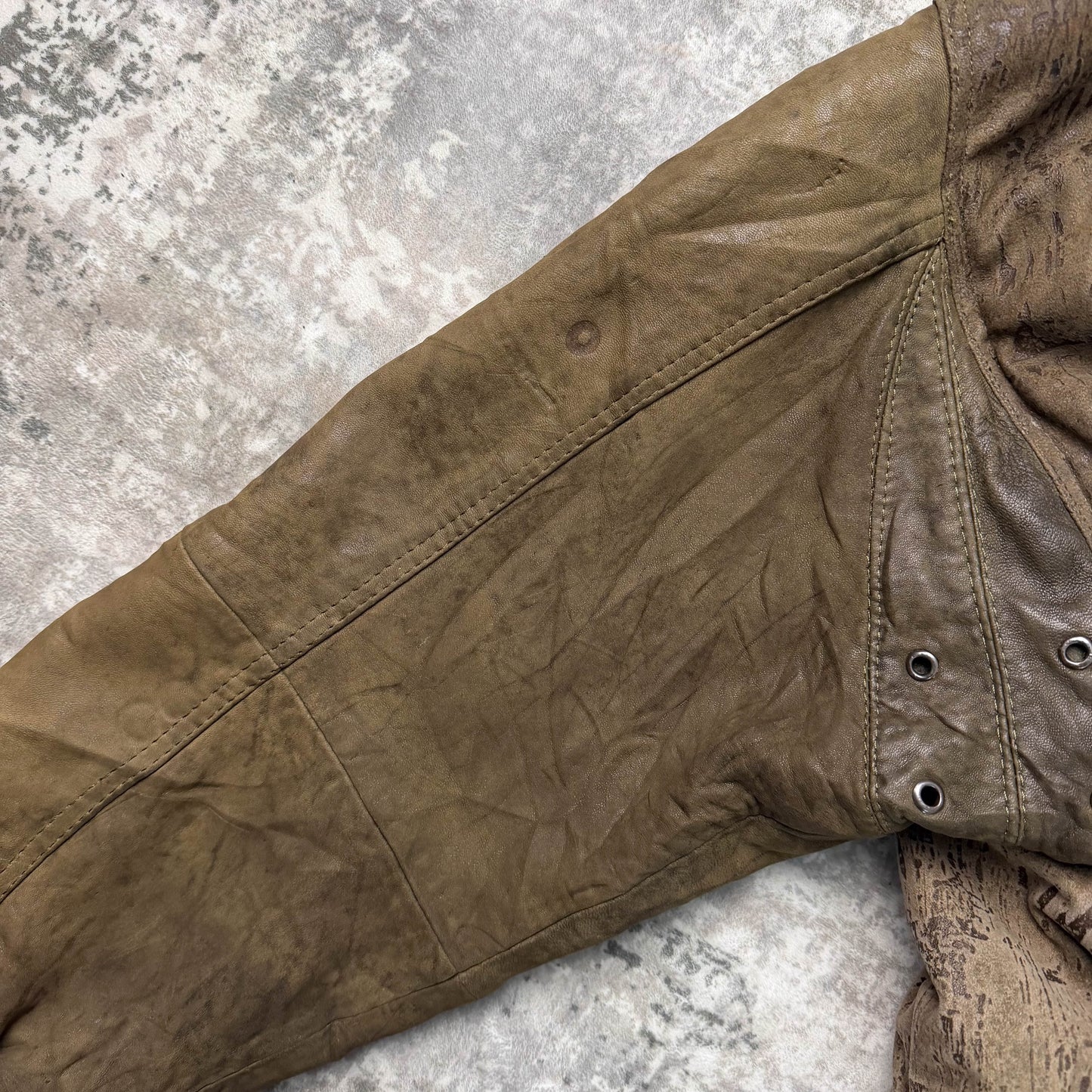 Vintage Calugi E Giannelli Cropped Leather Bomber Jacket (L)