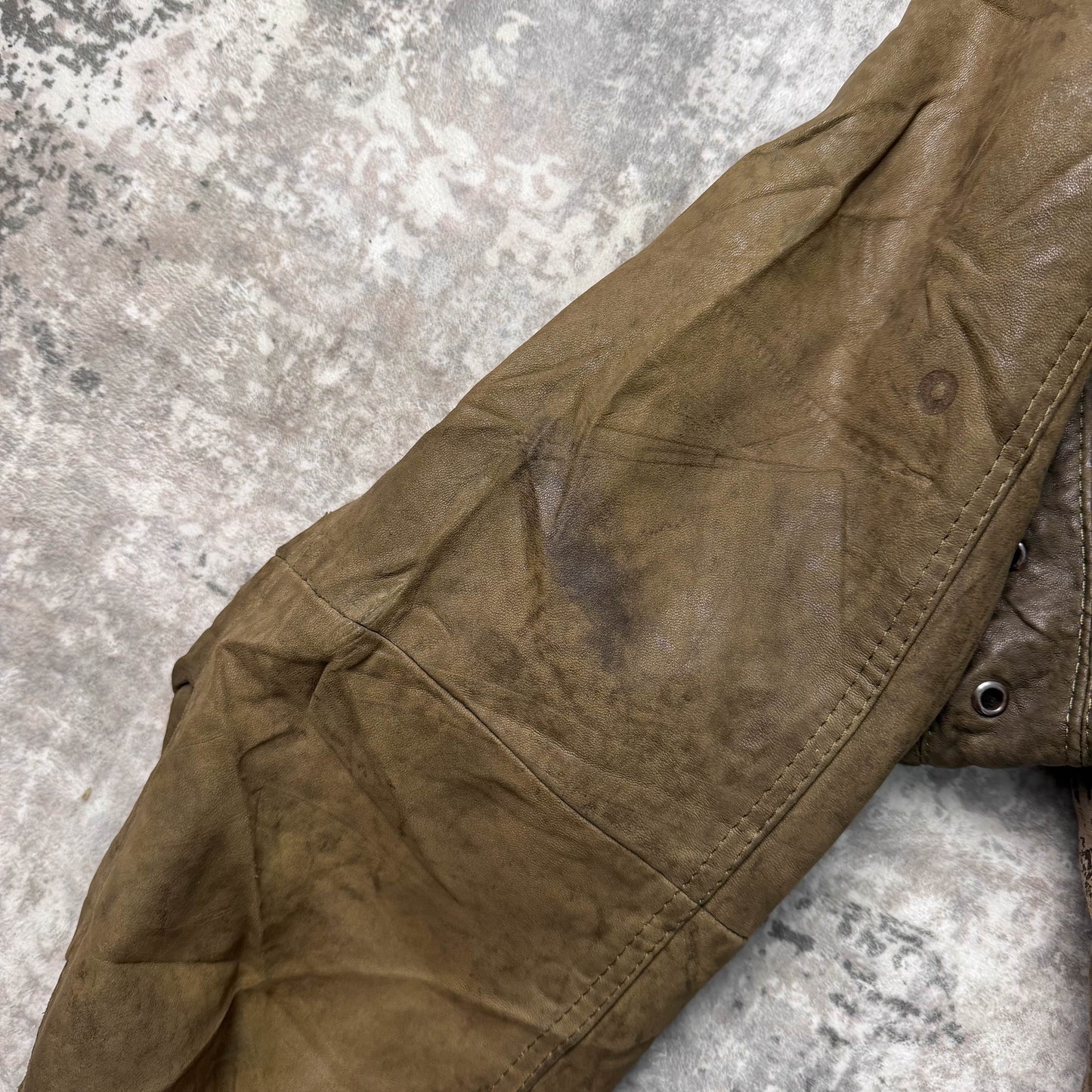 Vintage Calugi E Giannelli Cropped Leather Bomber Jacket (L)