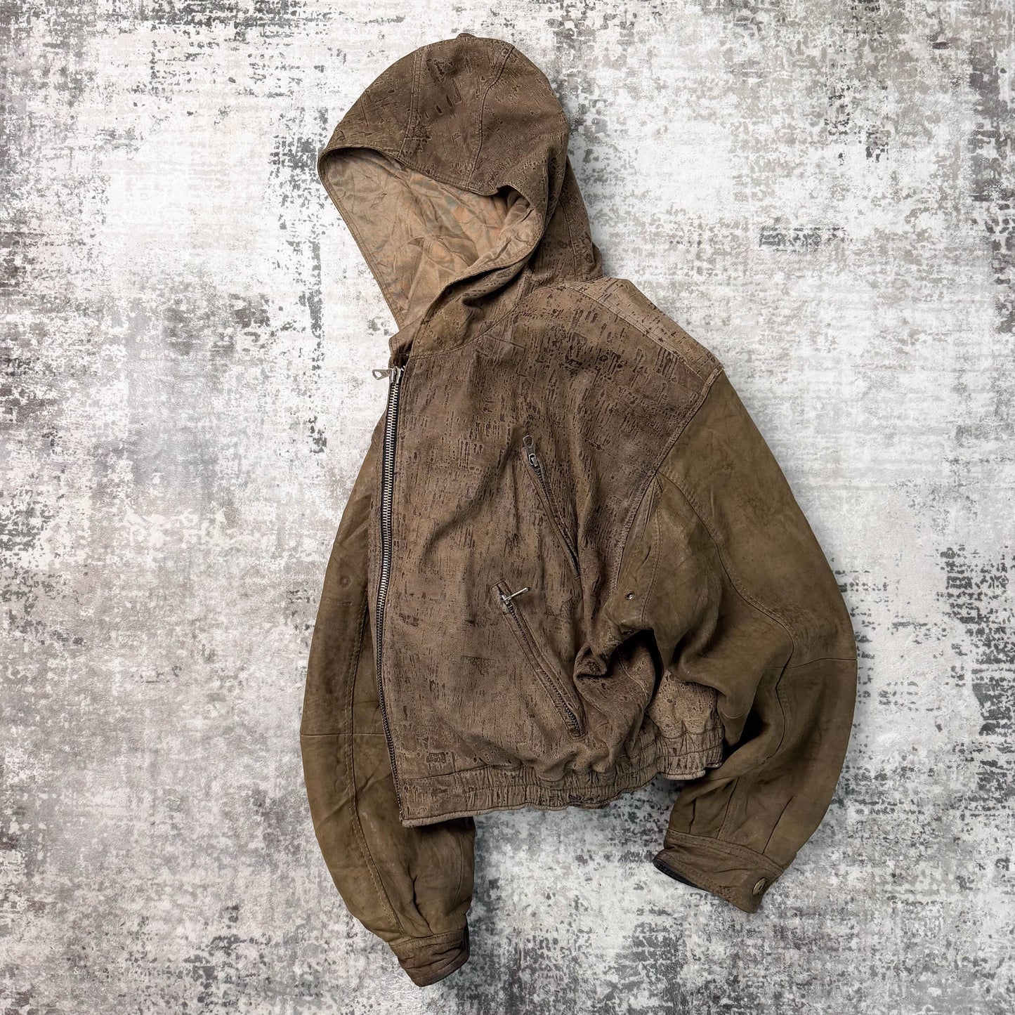 Vintage Calugi E Giannelli Cropped Leather Bomber Jacket (L)