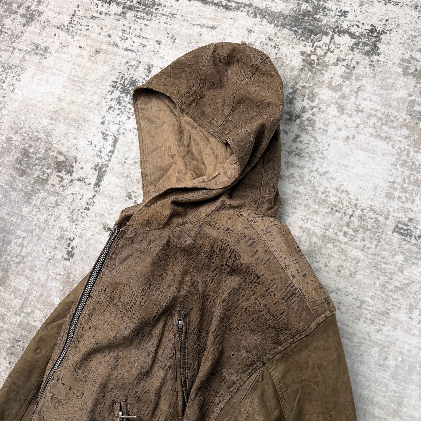 Vintage Calugi E Giannelli Cropped Leather Bomber Jacket (L)