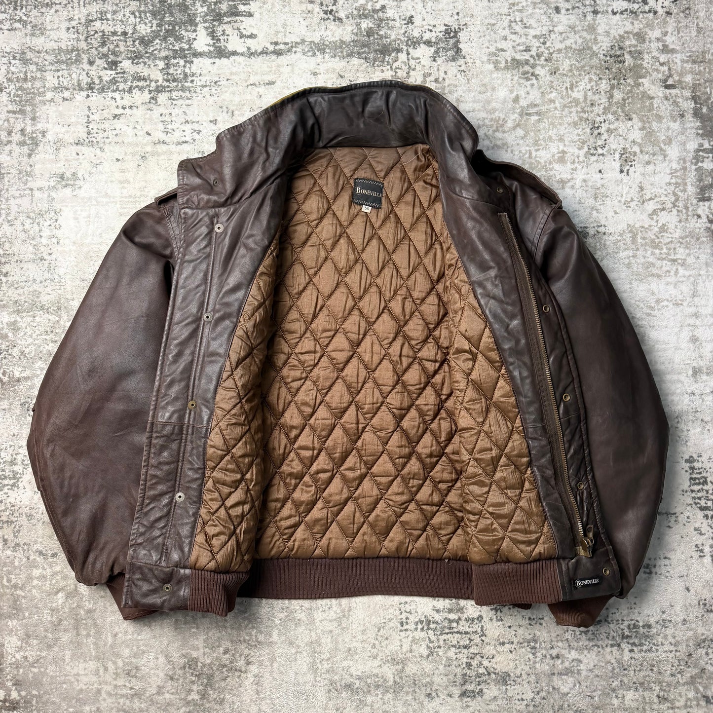 Vintage Boneville Navy Arctic Leather Jacket (L)