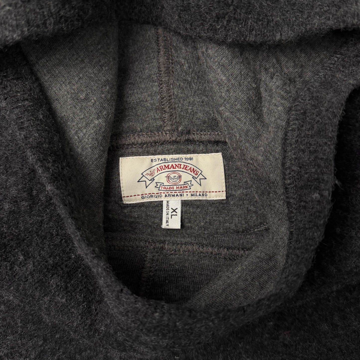 Vintage Armani Jeans Ninja Fleece Hoodie (XL)