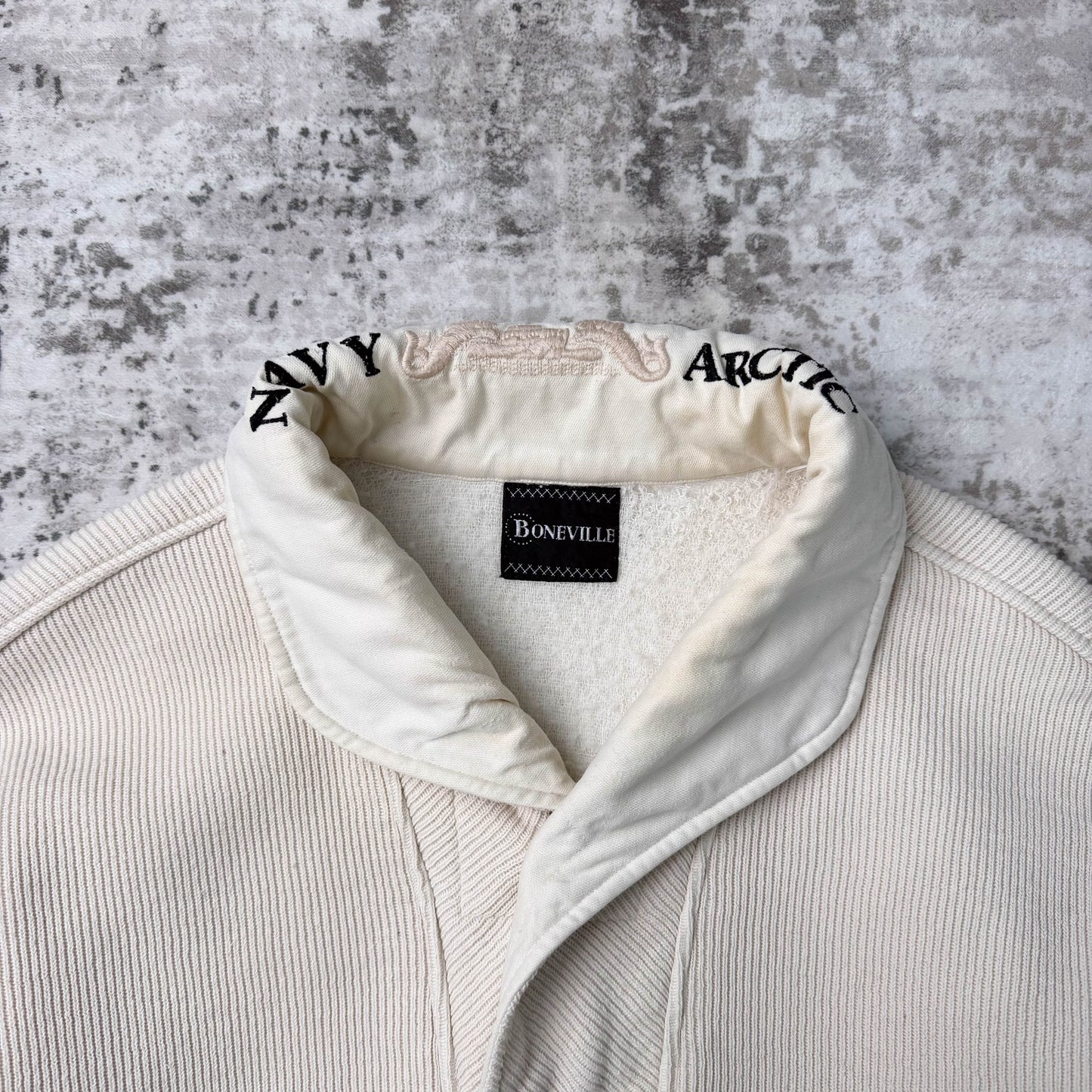Vintage Boneville Navy Arctic Ribbed Cotten Sweatshirt (L)