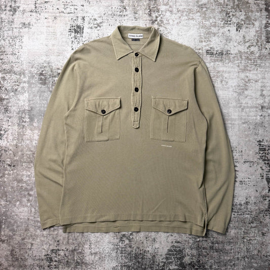 Vintage Stone Island Long Sleeve Polo (M)
