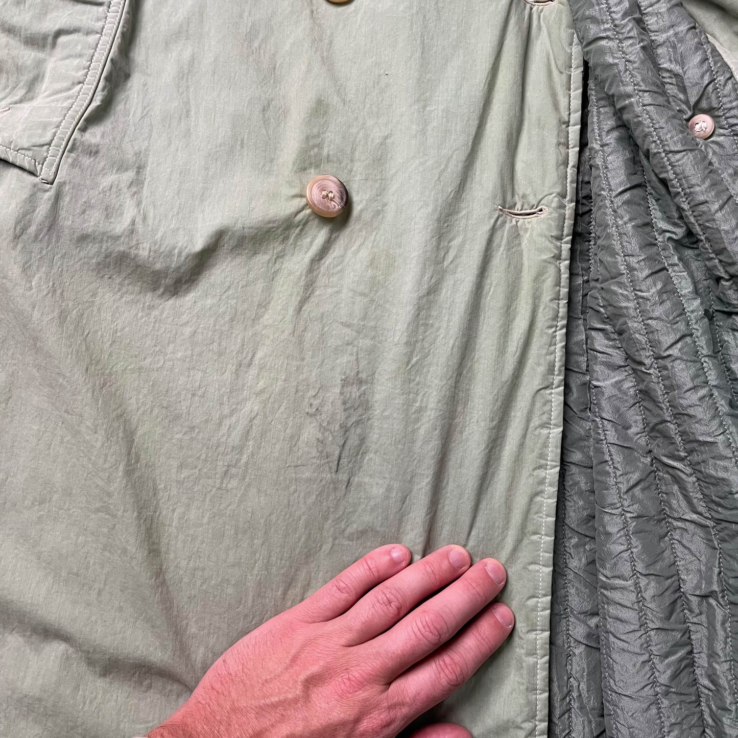 Vintage CP Company Quilted Military Trench Coat (L)