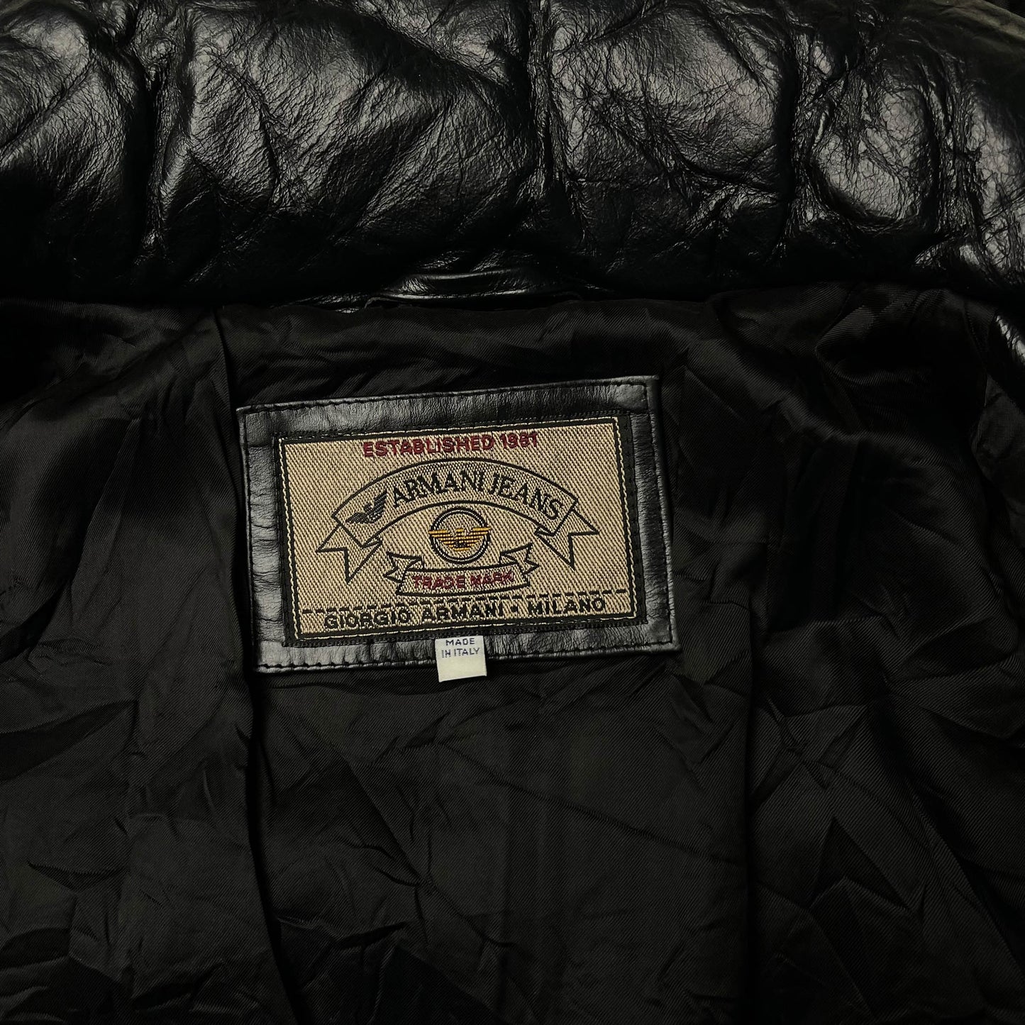 Vintage Armani Leather Lined Jacket (XL)