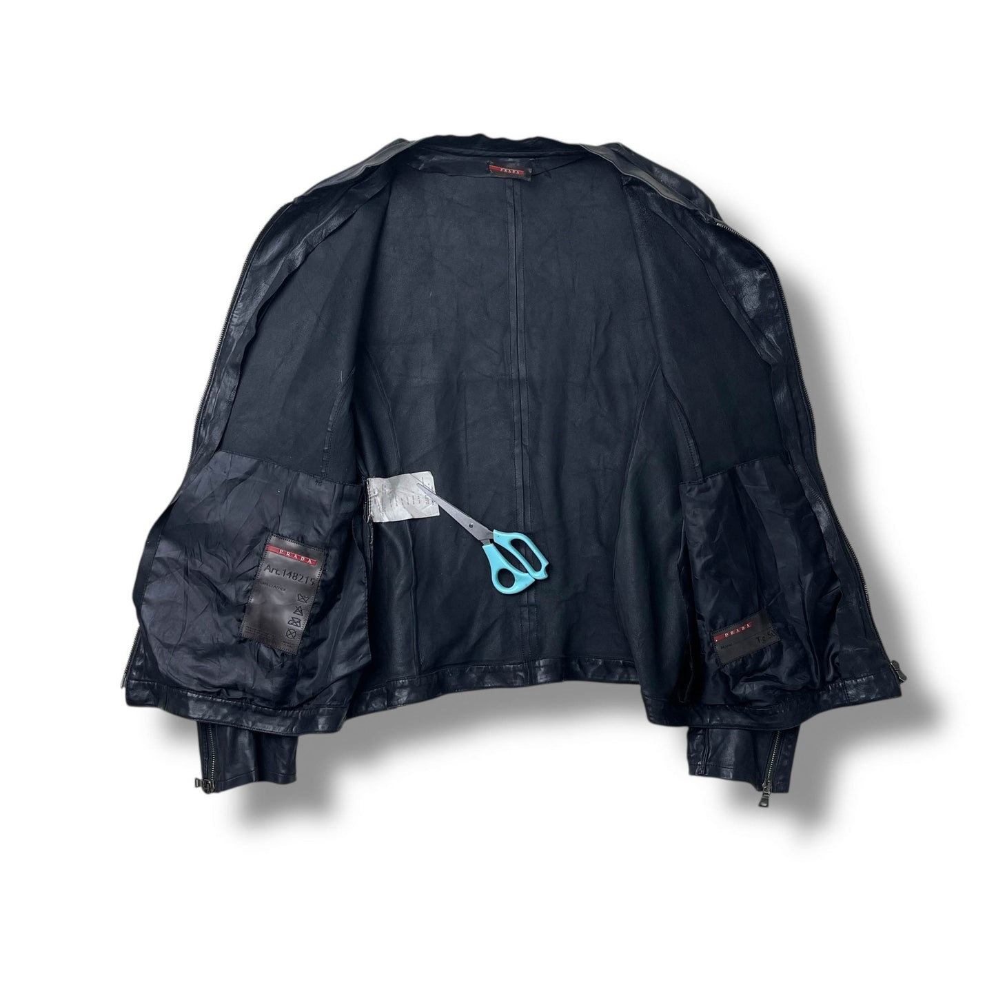 Vintage Prada Sport Moto Leather Jacket (L)