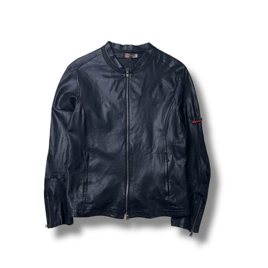 Vintage Prada Sport Moto Leather Jacket (L)