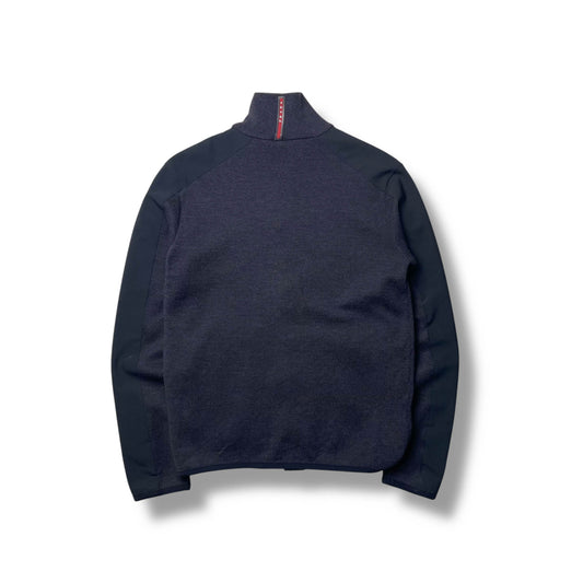 Prada Sport Wool & Nylon Panelled Technical Knit Jacket (XL)