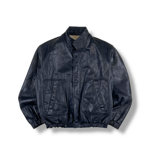 Vintage Giorgio Armani Cropped Leather Jacket (L)