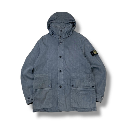 Stone Island Charcoal Lino Flax Blend Jacket (XXL)