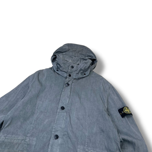 Stone Island Charcoal Lino Flax Blend Jacket (XXL)